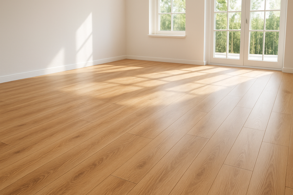 Laminate floor in bright location