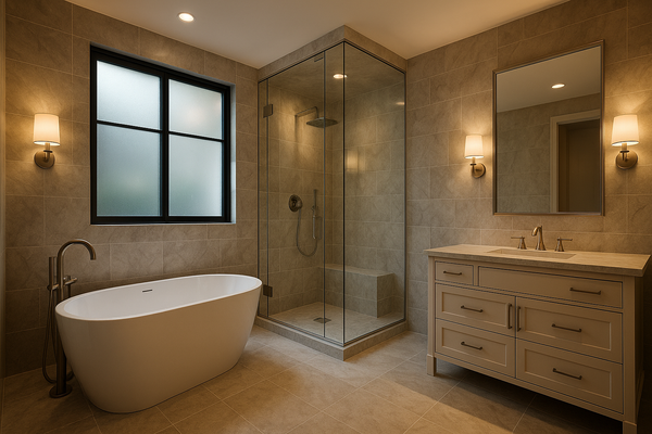 LUXURY TILE BATHROOM NOT SO BRIGHT